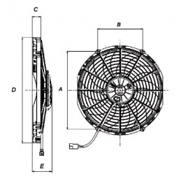 Ventilateur SPAL aspirant Ø 280 mm puissance 1 280 m3/h